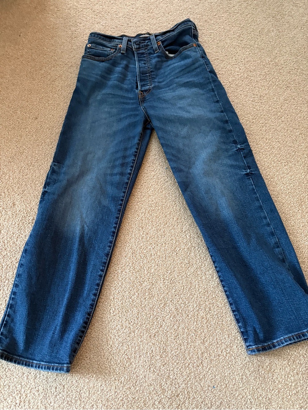 Levi's Women's Ribcage Straight ankle Jeans in Dark Blue Wash